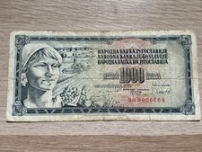1000 Dinar DINARA Dinarjev 1981 JUGOSLAWIEN Jugoslavija Serie BN Banknote P #92d
