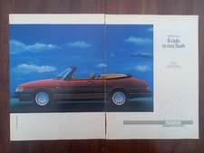 Saab 900 Turbo Cabriolet, rot, Werbung advert pubblicità Reklame, 1987
