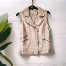 Weste H&M Divided Fake Leder Beige Neu 36  ??