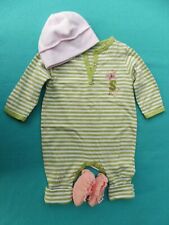 Puppenkleidung 3tlg. Strampler, Mützchen und StrickschühchenPuppengröße ab 60 cm