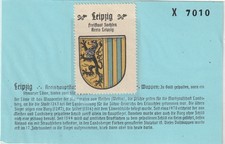 Reklamemarke Wappen von Leipzig / Sachsen (Q409)