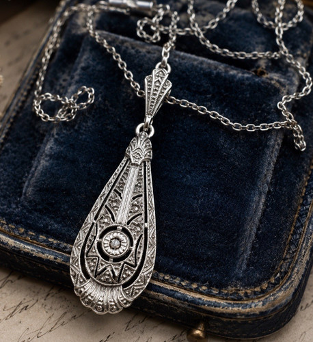Art deco collier diamant - art,