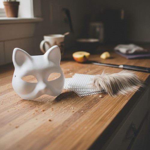 Katzenmaske zum bemalen diy - katzenmaske,