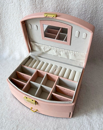 Schmuckkasten rosa kunstleder - schmuckkasten,