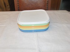 Tupperware 4 Picknickteller mit Deckel Tupper Picknick Teller