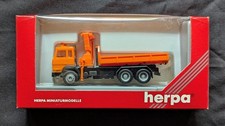 Herpa 141758 Iveco Turbostar Abrollkipper mit Ladekran 3a, orange, OVP