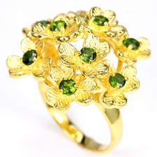 Chromdiopsid Ring 925 Silber