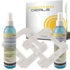 Zubehör Set, Ersatzteile Kit für Ecovacs Winbot W2 OMNI (2x Pad, 2x Reiniger)