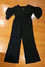 Jumpsuit Einteiler schwarz XL 42 44 grün 3/4 Arm Overall Party Feier
