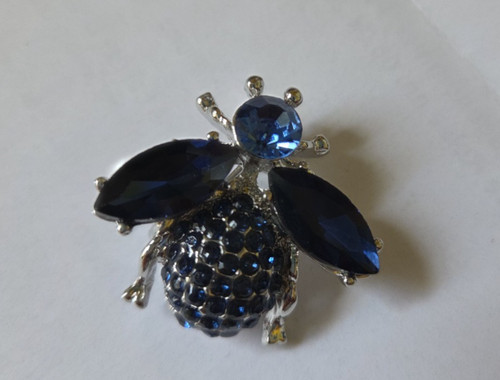 Brosche strass blau - ,