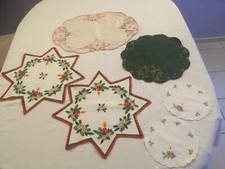 6er Set Weihnachts-Tischdecken, verschiedene Formen, Vintage