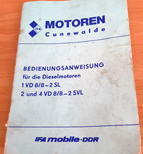 Bedienungsanweisung Dieselmotor 1 VD 8/8-2SL,2+4VD8/8-2SVL,Cunewalde,DDR,IFA