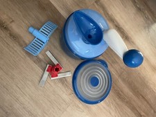 TUPPERWARE*Salatschleuder/Salatschüssel*Blau*Messereinsatz*Zerkleinerer*Trichter