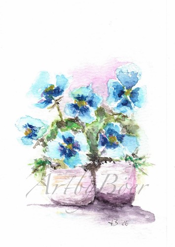 Aquarell stillleben blaue - aquarell,