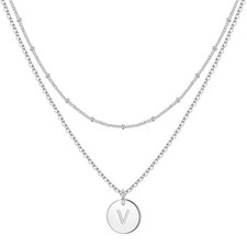 Initiale V Halskette Silber 2