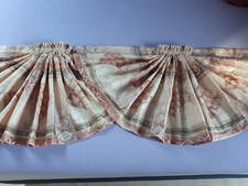 3tlg. Seitenschalgarnitur B 36x H 73/123 cm & Querbehang Muschelbögen 155x55 cm 