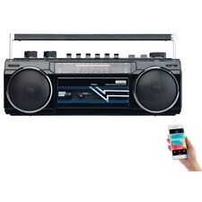 auvisio Retro-Boombox mit Kassetten-Player, Radio, USB, SD & Bluetooth, 8 Watt