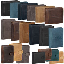 RFID echt Leder Portemonnaie Geldbörse Riegelbörsel Herren Hochformat Querformat