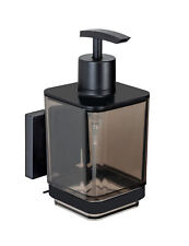 WENKO Seifenspender Quadro Ed Vacuum-Loc® Ohne Bohren Edelstahl Schwarz Pumpkopf