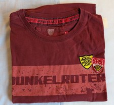 VFB STUTTGART T-Shirt Dunkelroter Mitglieder Größe L gesticktes Wappen Schwaben