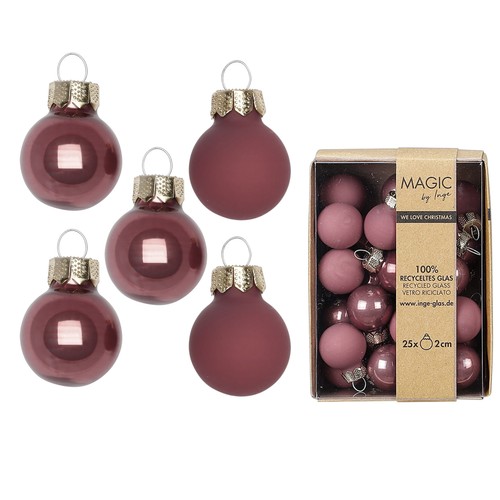 Weihnachtskugeln glas 2cm - 25,