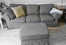 IKEA Ektorp 3-er Sofa mit Hocker/Tisch