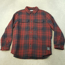 The Stronghold Herren Hemd XL rot blau kariert Karo Overshirt Jacke Holzfäller