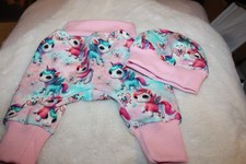 Babyset+Mitwachs-Pumphose+Mütze-Handmade- Baumwolle/elastan-Gr 56-62-68-Einhorn