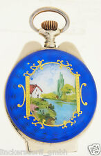 CORRIDA SCHWEIZER TASCHENUHR MIT POLYCHROMER EMAILLE DARSTELLUNG  ALTER: um 1910