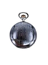 Taschenuhr Tula Silber Holzoptik 51mm