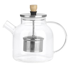 Teekanne Glas Edelstahl Teesieb 1 Liter Tee Kanne Teebereiter Sieb Stövchen BEEM