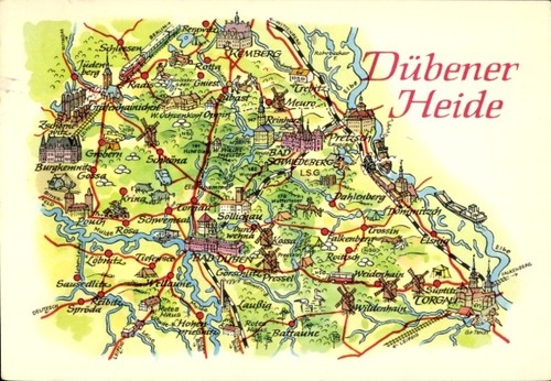 Landkarten torgau der - torgau, an
