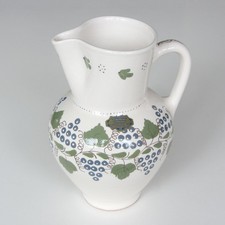 Porzellan-Krug 1,4 l Motiv Weinreben - handgetöpfert handbemalt H 21cm, Keramik