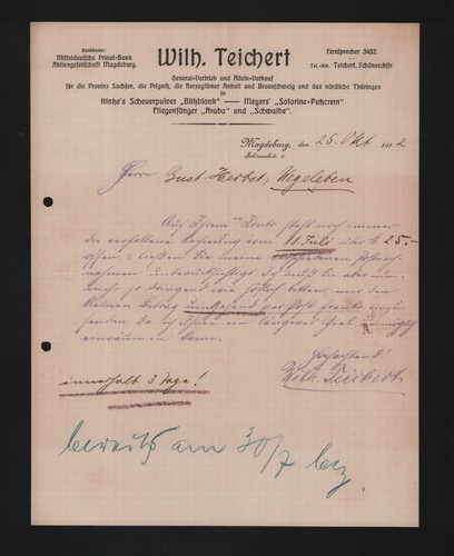 Magdeburg brief 1912 wilh - magdeburg,, 1912,