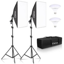 2 x Profi Fotostudio Softbox Set 50 x 70cm Dauerlicht Studioleuchte Tragetasche