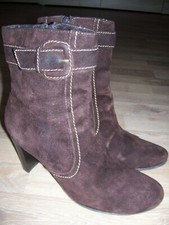 Damen Stiefeletten von Roberto Santi Gr.40  IS 26 cm Wildleder schoko-braun