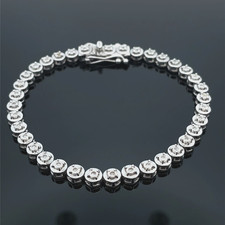 ARMBAND AUS 925/-SILBER RHODINIERT MIT DIAMANTEN (GES. CA. 0,18 CT.) SCHMUCKJAGD