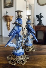 Kerzenleuchter Papagei Bronze