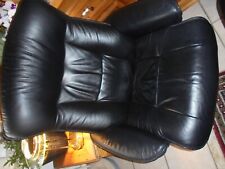 SCHWARZER Hjellegjerde  CHEFSESSEL SCHWARZ MIT FUSSHOCKER GUT ERHALTEN