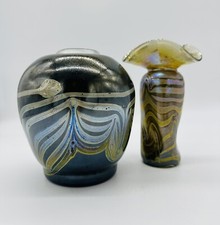 2 X Irisierende Glas Vasen