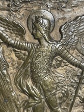 Antikes Bronze Relief Engel
