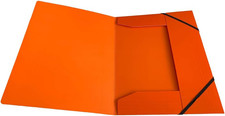 Janrax A4 orange laminierte Karte 3 Klappen Ordner mit elastischem Verschluss