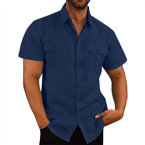 Herren kurzarm leinen hemd - herren,