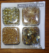 Basteln, Perlen, Stäbchen, golden