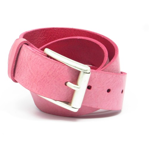 Ledergürtel breit pink - 4, cm