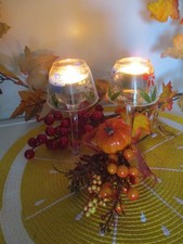 Teelichthalter "Herbst" 2er-Set  Glas