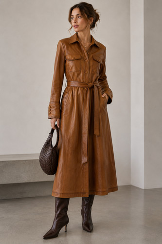 Burberry leder trenchcoat - leder,