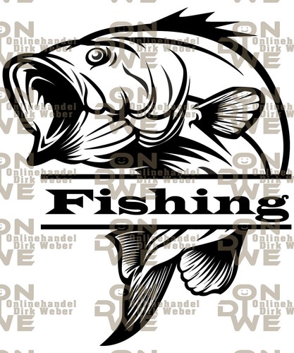Aufkleber fishing klein - "fishing,