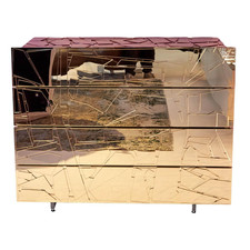 Edra Kommode Scrigno Gold Verspiegeltes Plexiglas