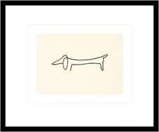 Pablo Picasso Hund Poster Kunstdruck Bild im Alu Rahmen 55x65cm Neu